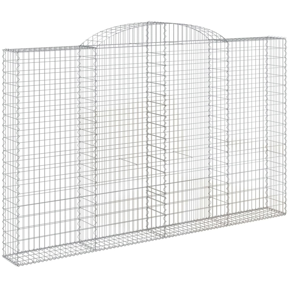 vidaXL Silver Galvanised Iron Arched Gabion Basket 300 x 30 x 180/200cm Image 1