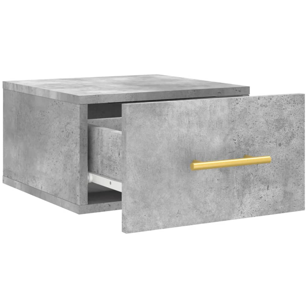 vidaXL Singe Drawer Concrete Grey Wall Mounted Bedside Table Image 6