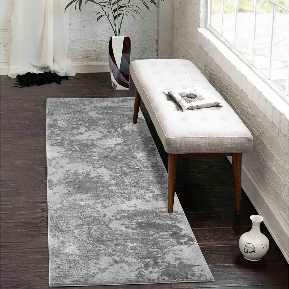 Desire Rugs Serenity Grey Abstract Sprayed Grunge Texture Rug 80 x 150cm Image 5