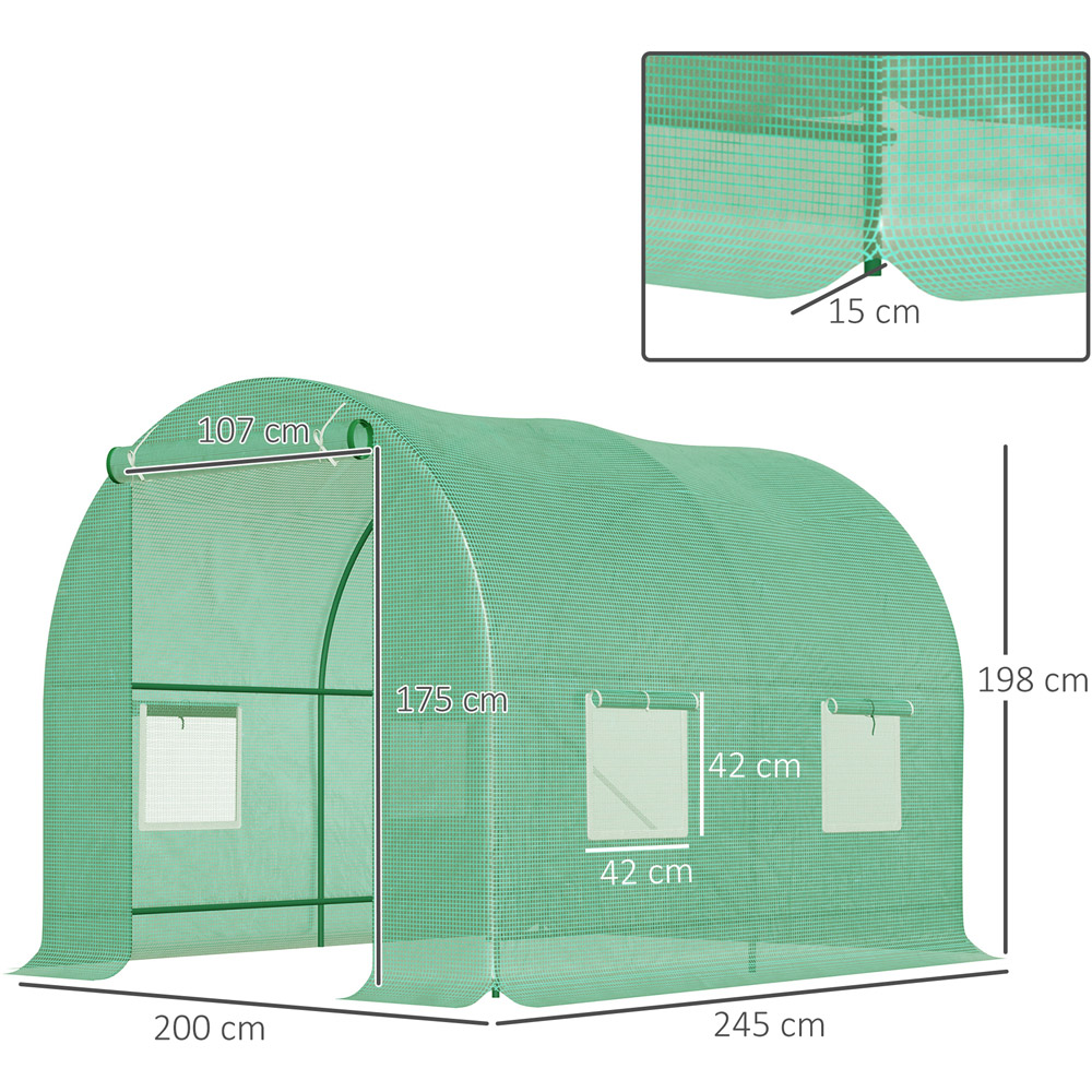Outsunny 8 x 6.5ft Polytunnel Greenhouse Image 8