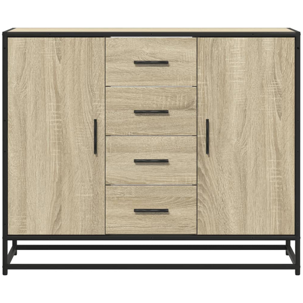 vidaXL 2 Door 4 Drawer Sonoma Oak Wide Sideboard Image 4