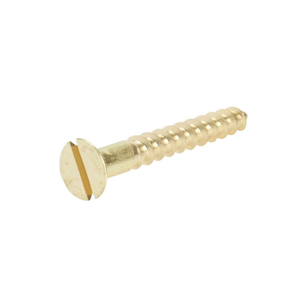 Wilko 40mm Slotted Brass Countersunk Wood Screw 10g 6 pack Wilko