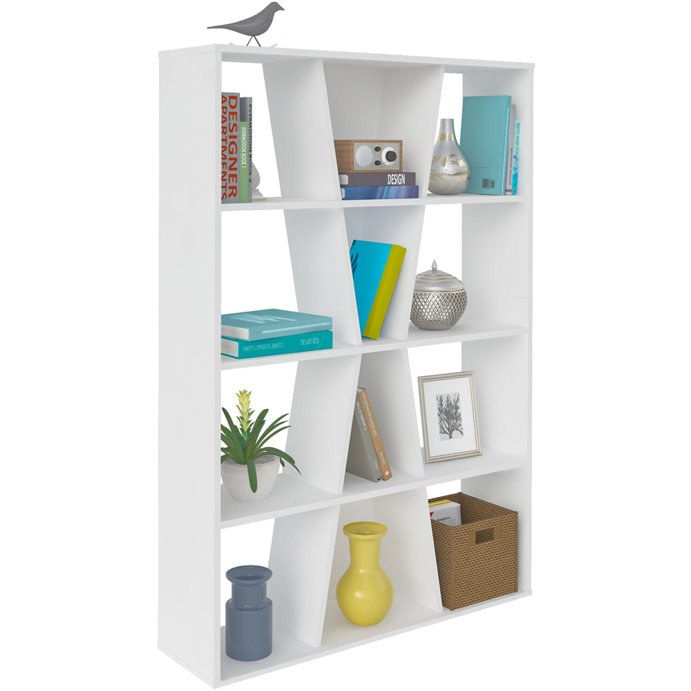 Seconique Naples 12 Shelf White Medium Bookcase Image 6