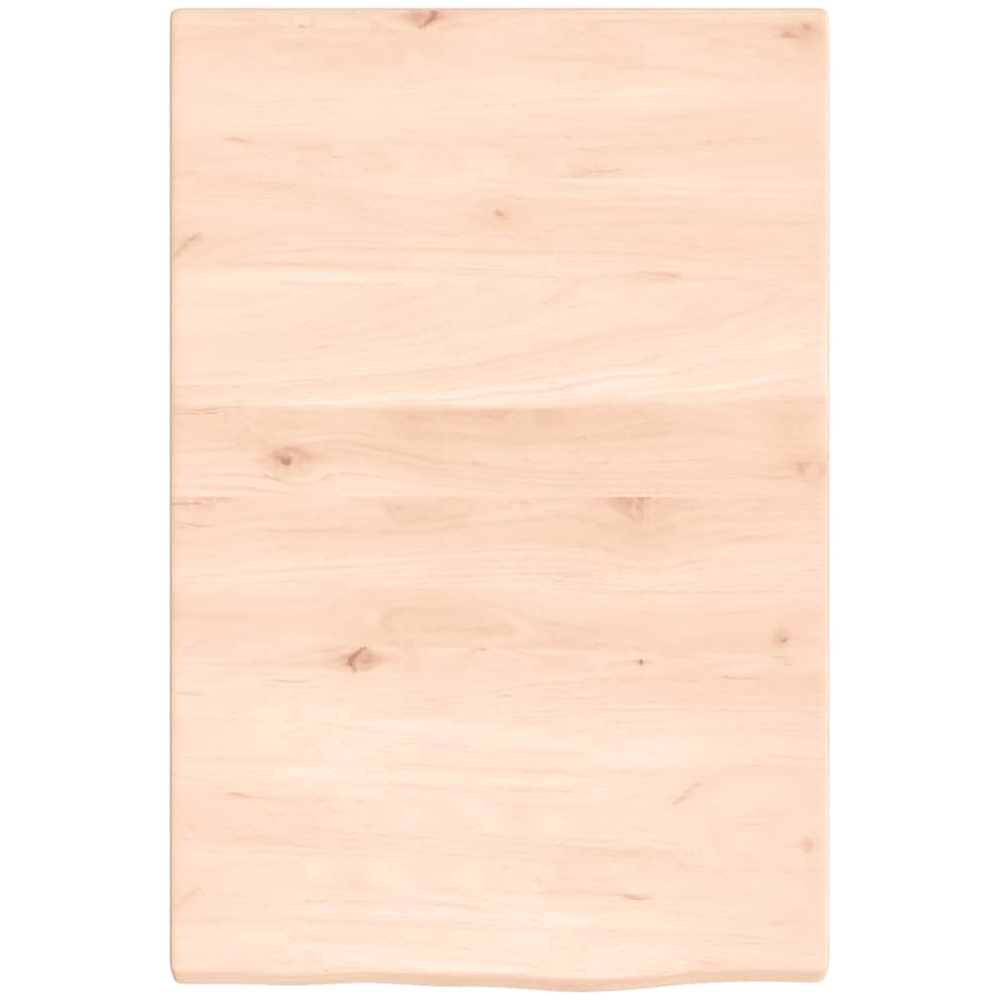 vidaXL 40cm Natural Untreated Solid Oak Wood Floating Wall Shelf Image 3