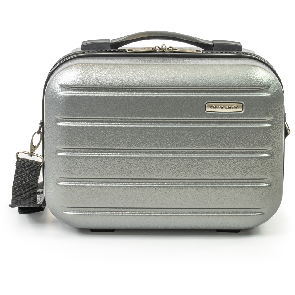 Pierre Cardin Set of 2 Grey Lightweight Hard Shell Trolley Suitcase and Mini Vanity Case Set Image 4