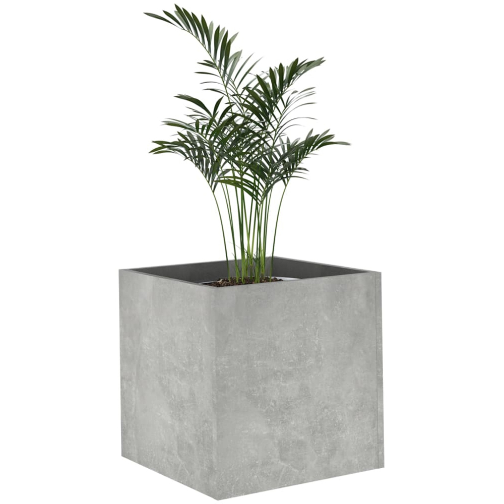 vidaXL Concrete Grey Wooden Planter Box 40 x 40 x 40cm Image 3