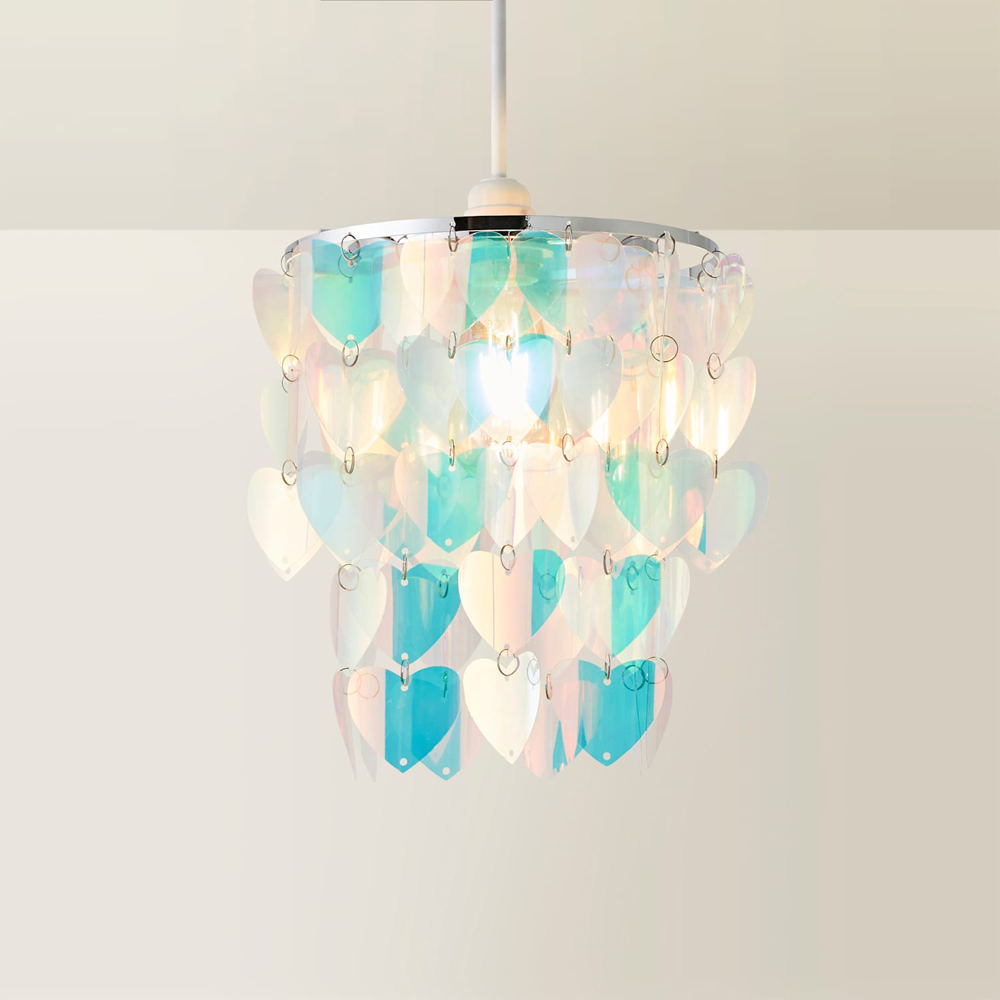 ValueLights Orla 2-Tier Iridescent Hearts Easy Fit Lamp Shade Image 5