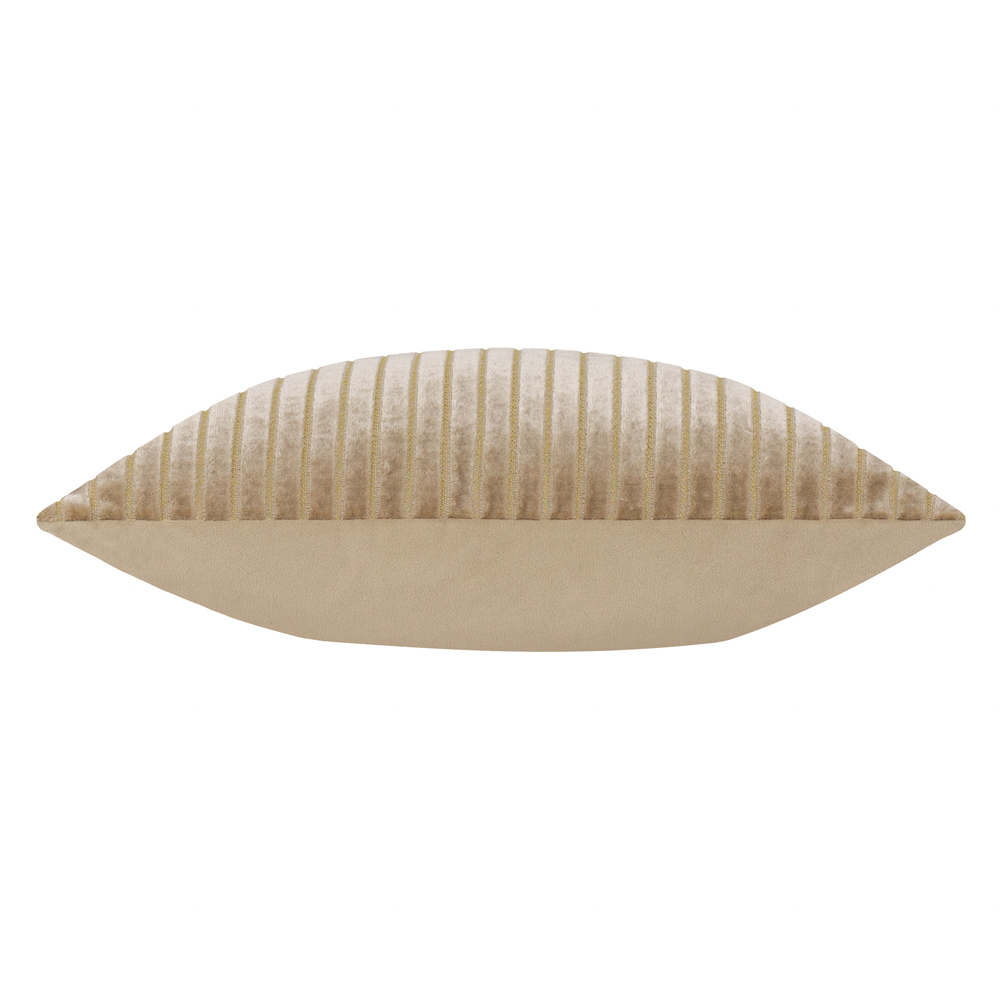 Paoletti Savoy Stripe Mink Velvet Cushion 50 x 50cm Image 3