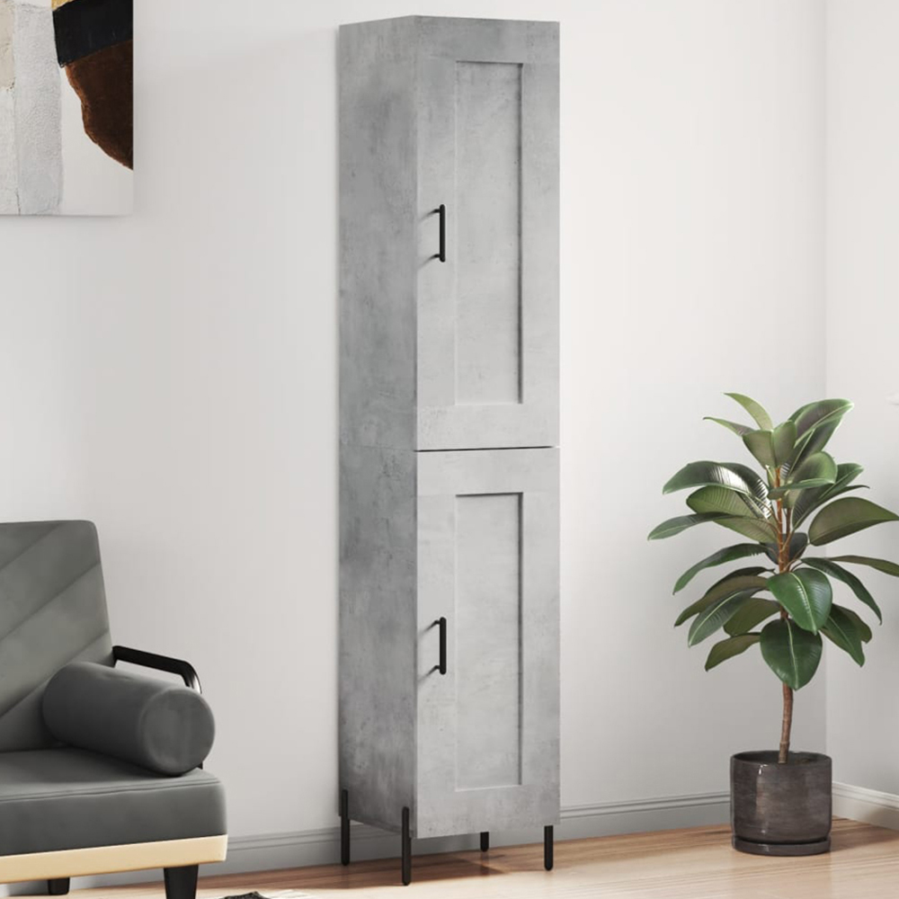 vidaXL 2 Door Concrete Grey Highboard Image 1