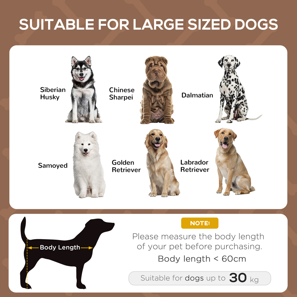PawHut 92cm Coffee Elevated Dog Bed with UV Protection Canopy Image 4
