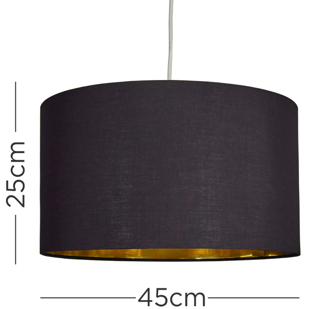 ValueLights Reni Black and Gold Inner Drum Ceiling Lamp Shade 45cm Image 5
