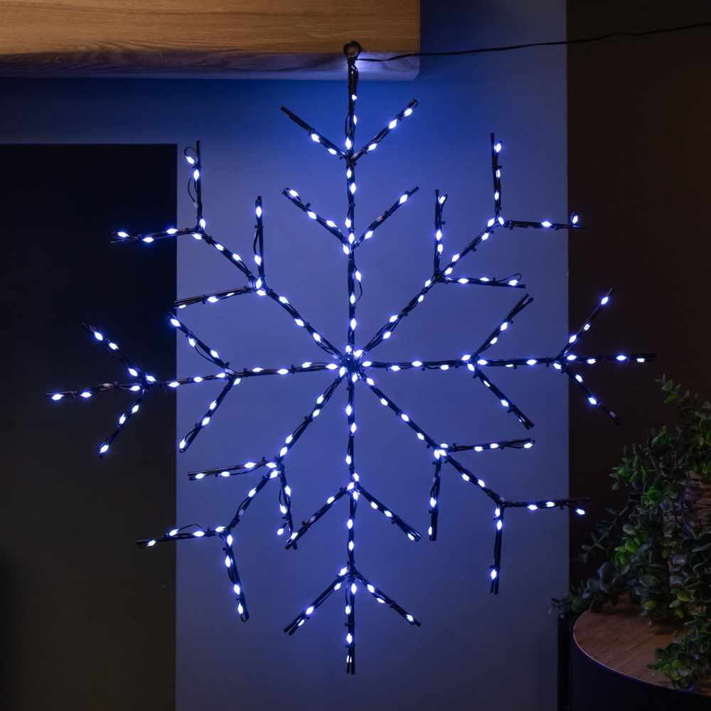 Samuel Alexander 196 White LED Light-Up Twinkling Christmas Snowflake 61cm Image 1