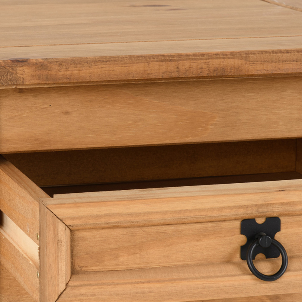 Seconique Corona Single Drawer Distressed Waxed Pine Lamp Table Image 6