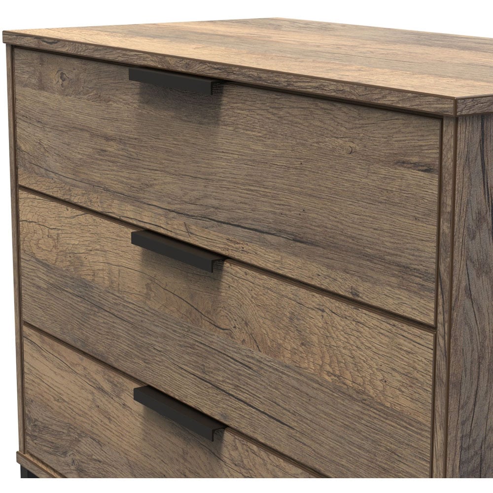 Crowndale Hong Kong 3 Drawer Vintage Oak Chest of Drawers Image 5