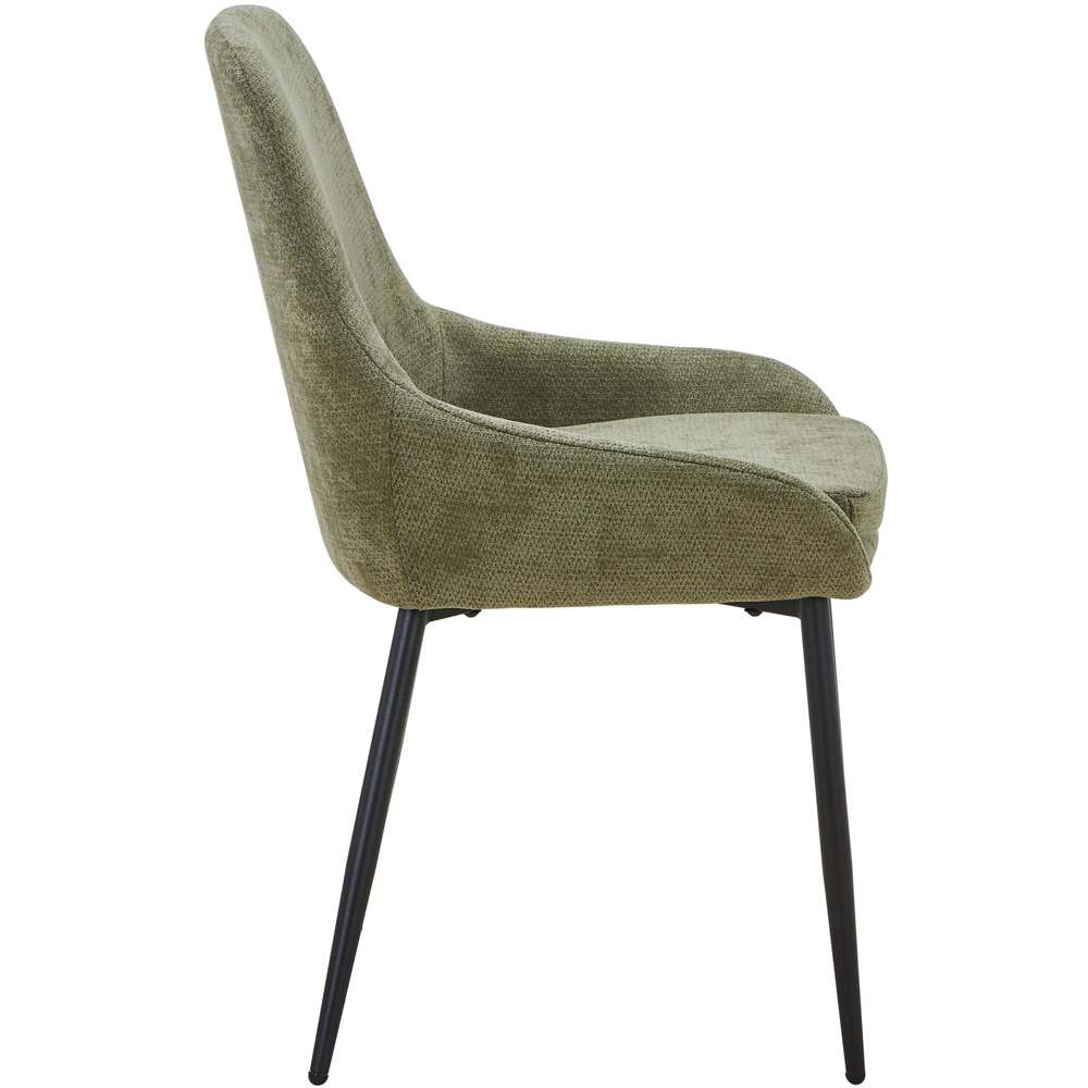 Portland Valenza Olive Curved Back Dining Chair Image 3