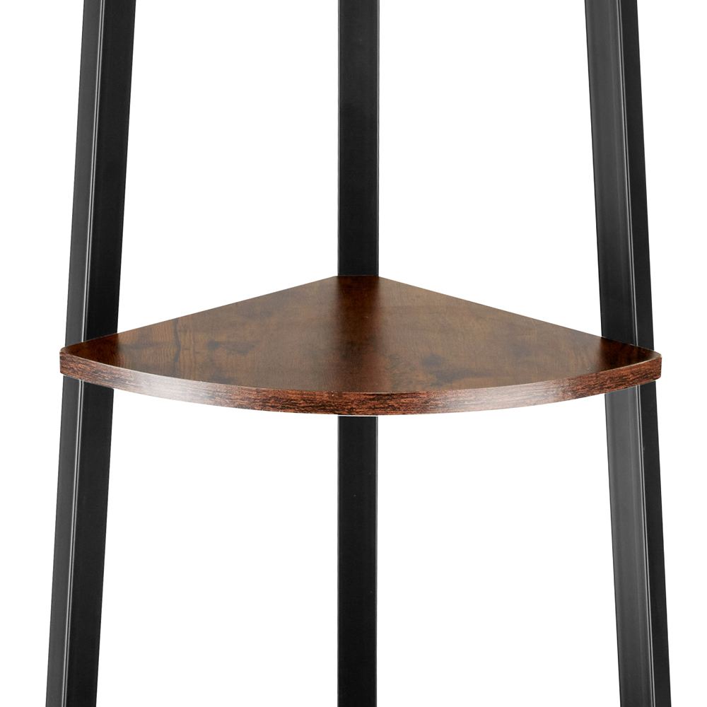 tectake Portland 4 Shelf Industrial Dark Wood Rustic Corner Shelving Unit Image 8