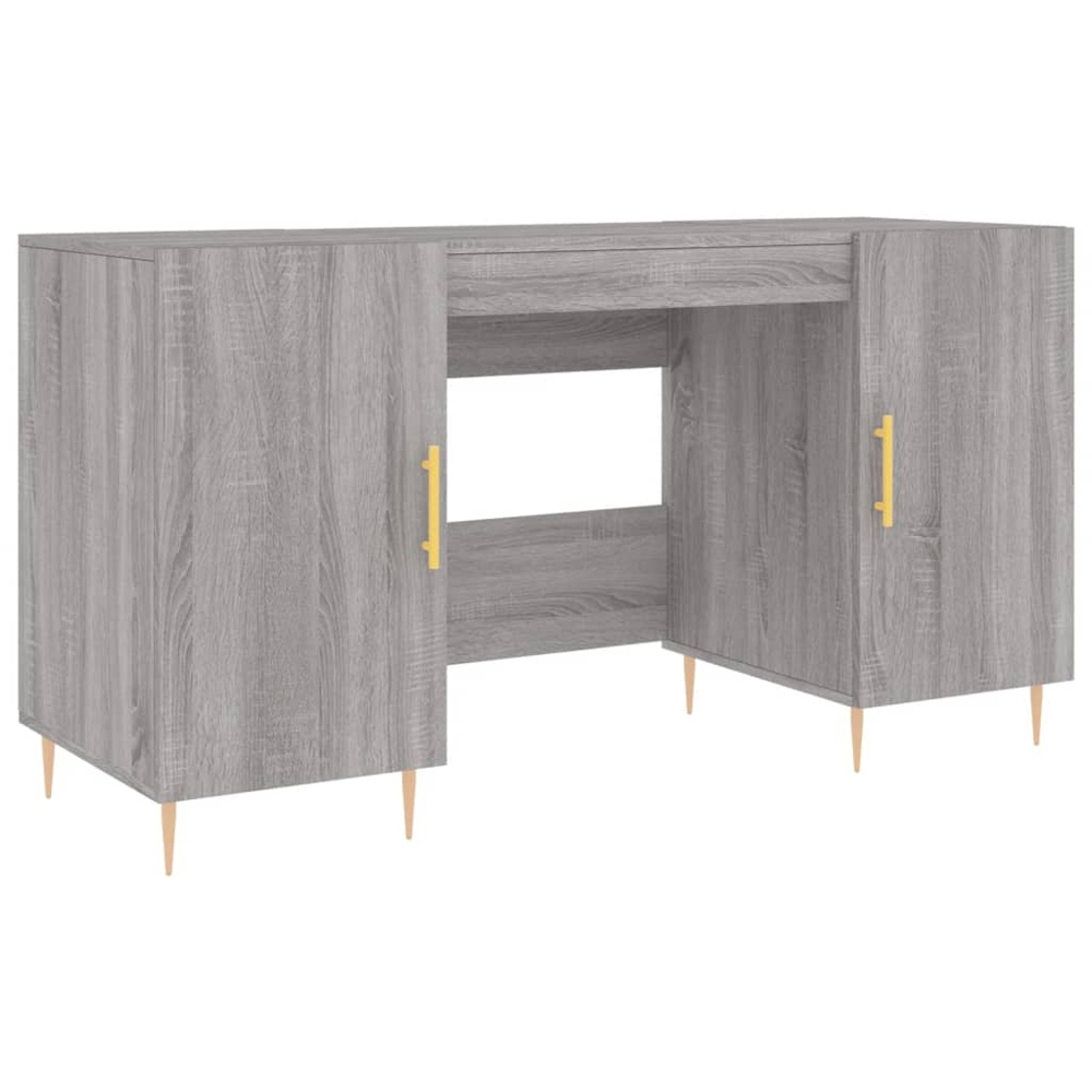 vidaXL 2 Door Computer Desk Grey Sonoma Image 2