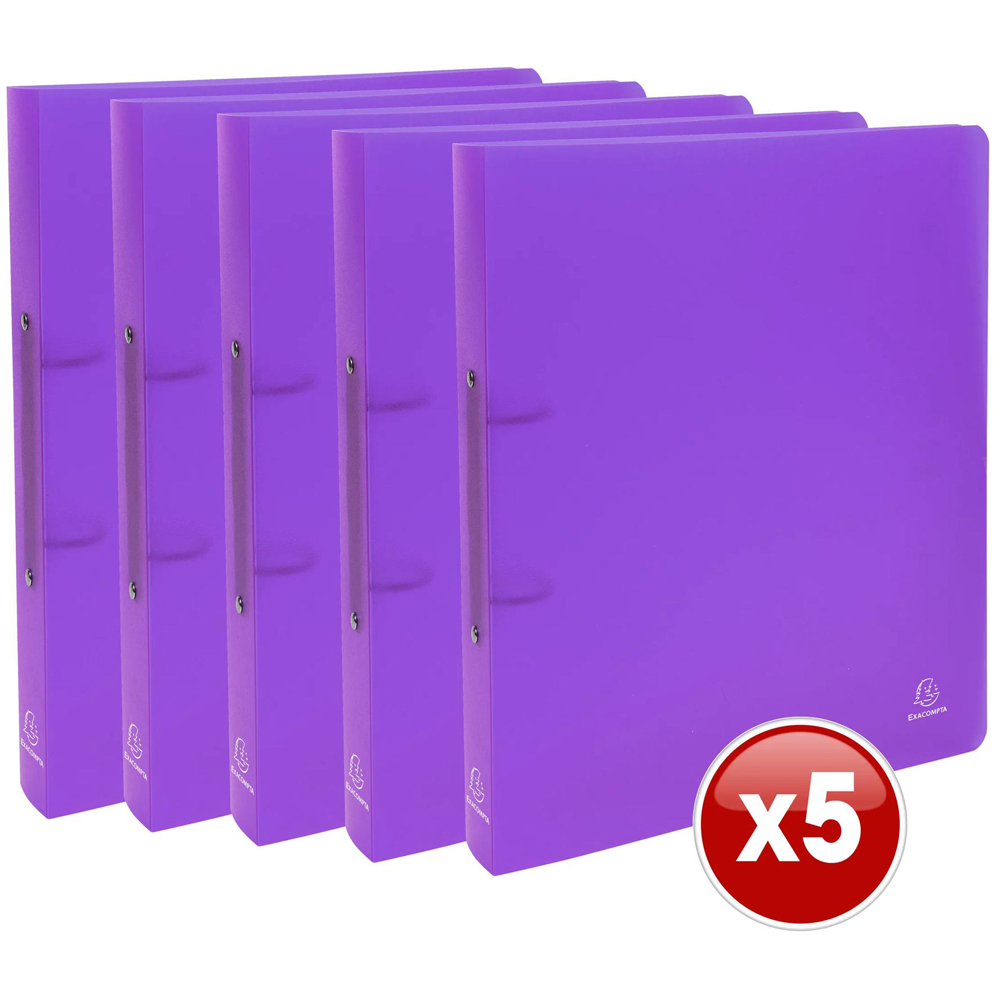 Exacompta Chromaline Purple Polypropylene 2R Ring Binder 30mm 15 Pack Image 2