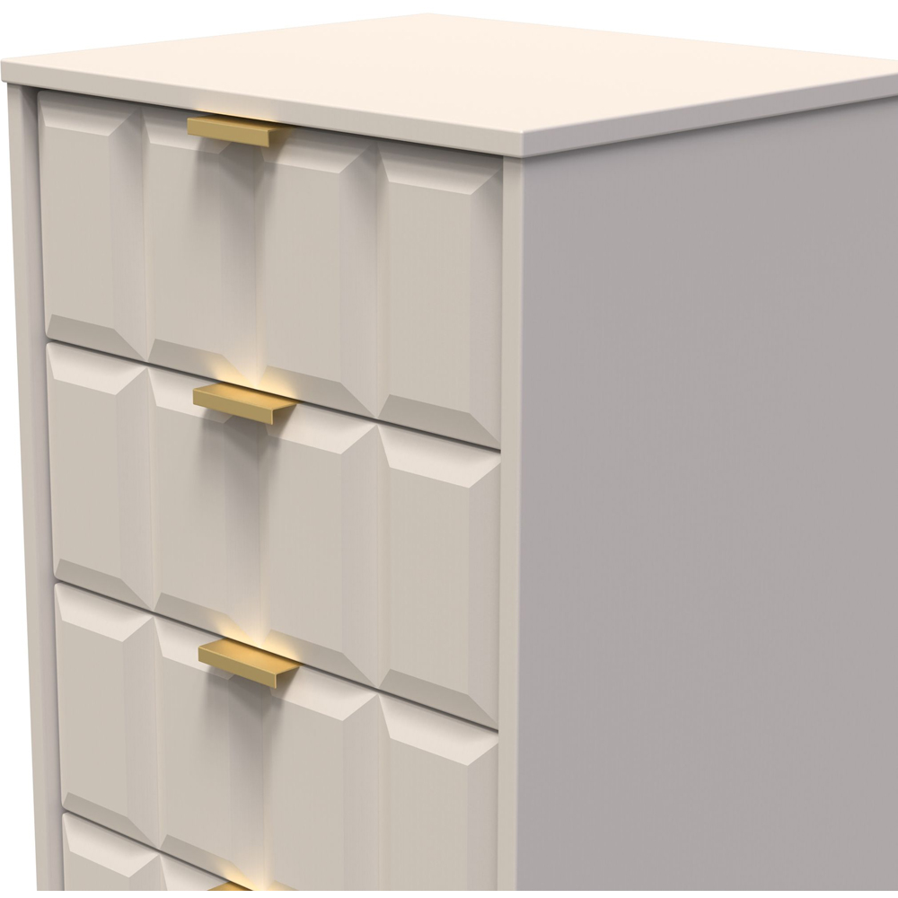 Crowndale Cube 5 Drawer Matt Kashmir Narrow Chest of Drawers Ready Assembled Image 5