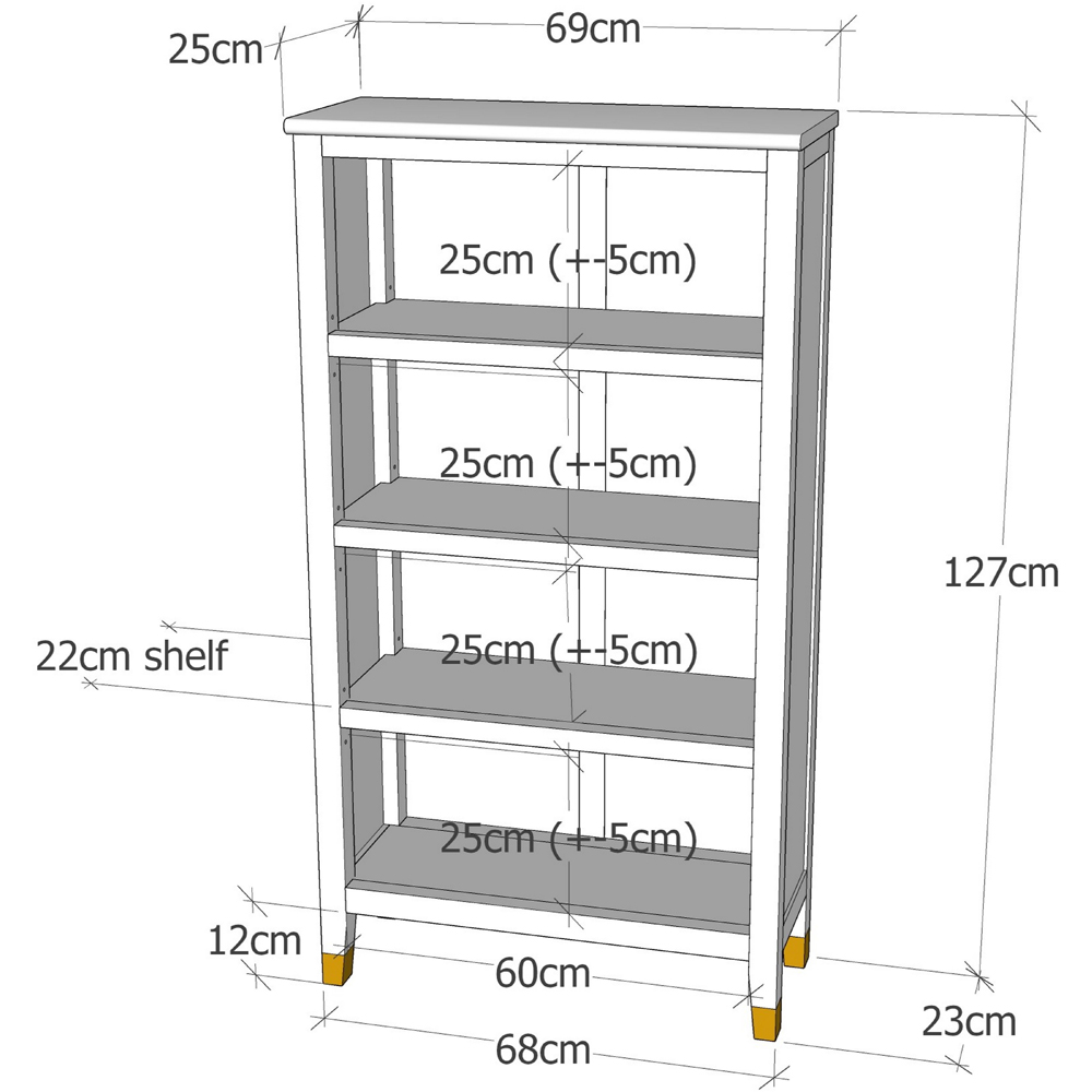 Palazzi 4 Shelves Black Bookcase Image 9