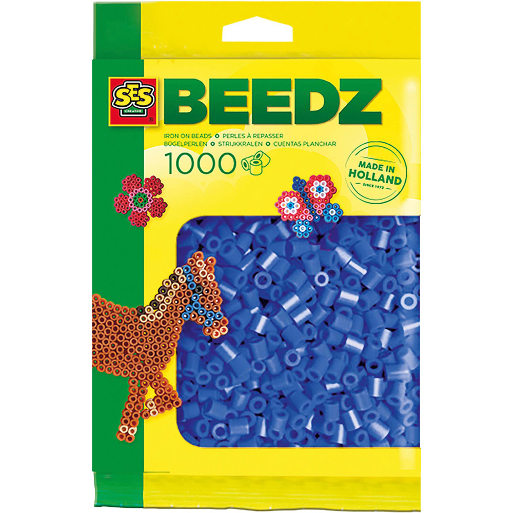 SES Creative Beedz Dark Blue Iron On Beads 1000 Piece Image 1
