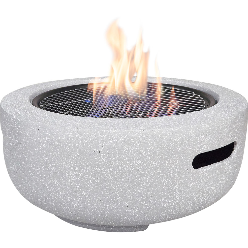 Field & Flame Dahlia Concrete Grey Wood Burning BBQ Fire Pit Image 3