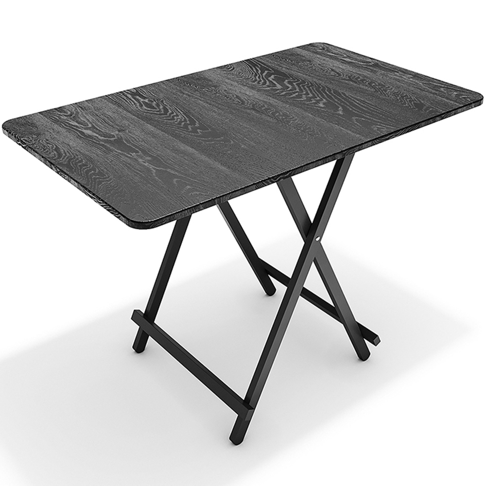 Living and Home Black 4 Seater Foldable Wooden Dining Table Image 2