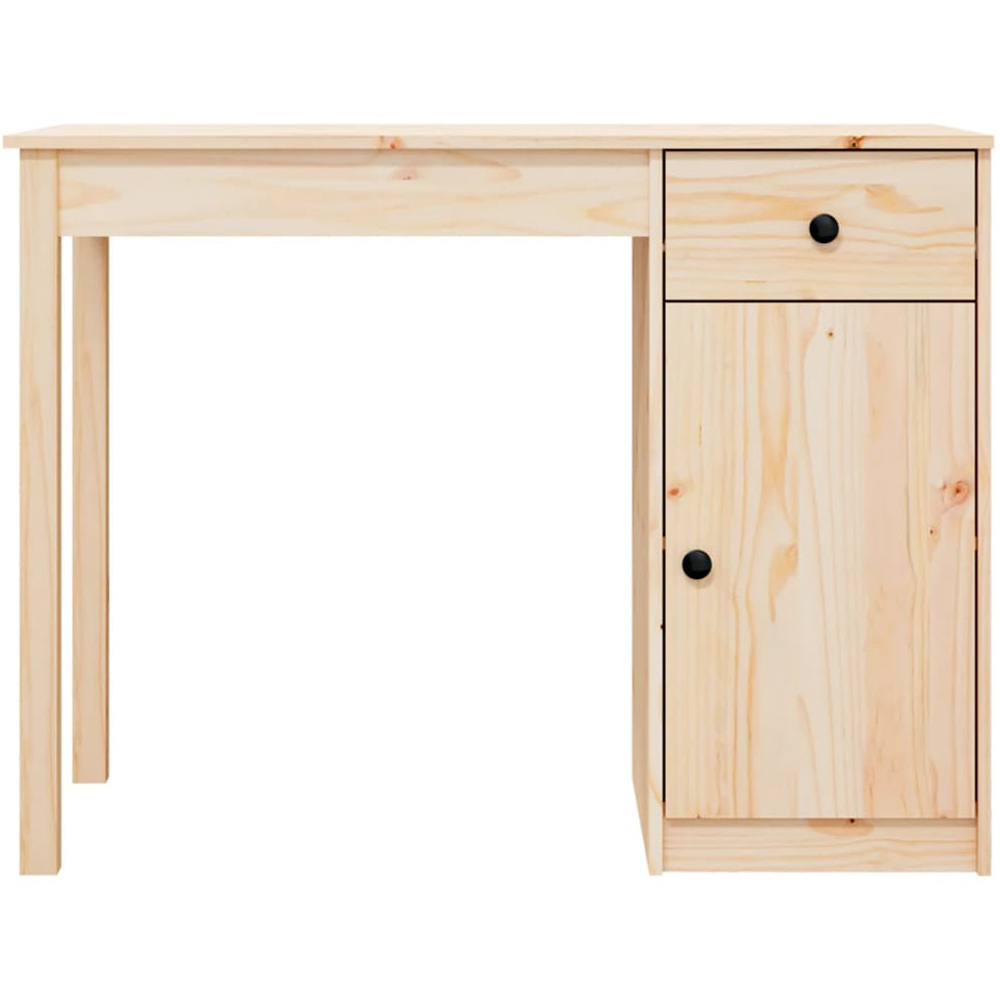 vidaXL Single Door Single Drawer Office Desk Brown Image 5