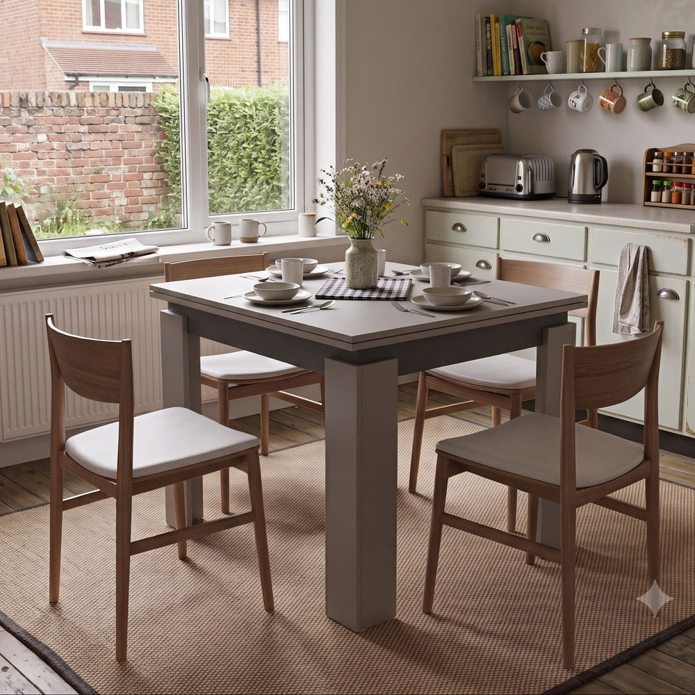 Shefa Line Family 6 Seater Anthracite 90-150cm Extendable Dining Table Image 4