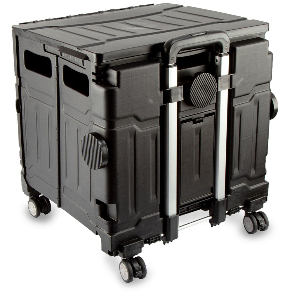 Sewing Online YN8806-BLACK Black Plastic Foldable Craft and Sewing Trolley 34 x 39 x 38cm Image 2