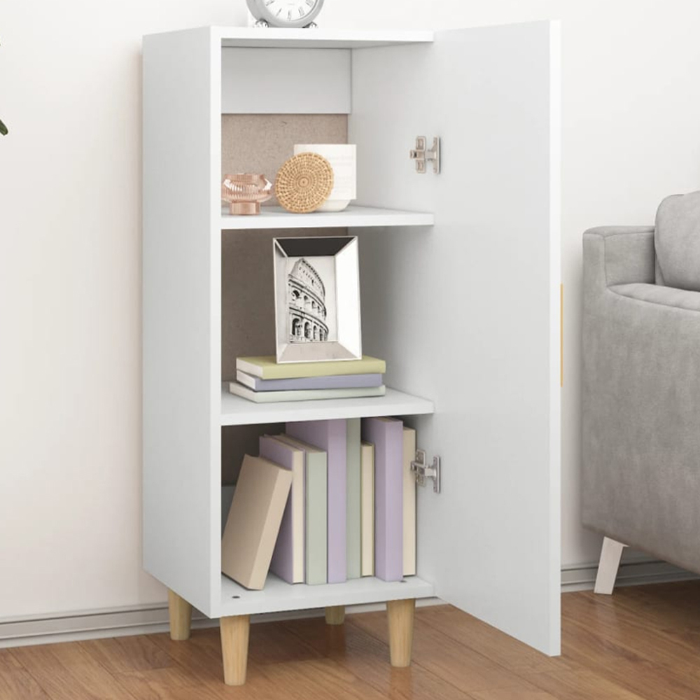 vidaXL Single Door White Sideboard Image 1