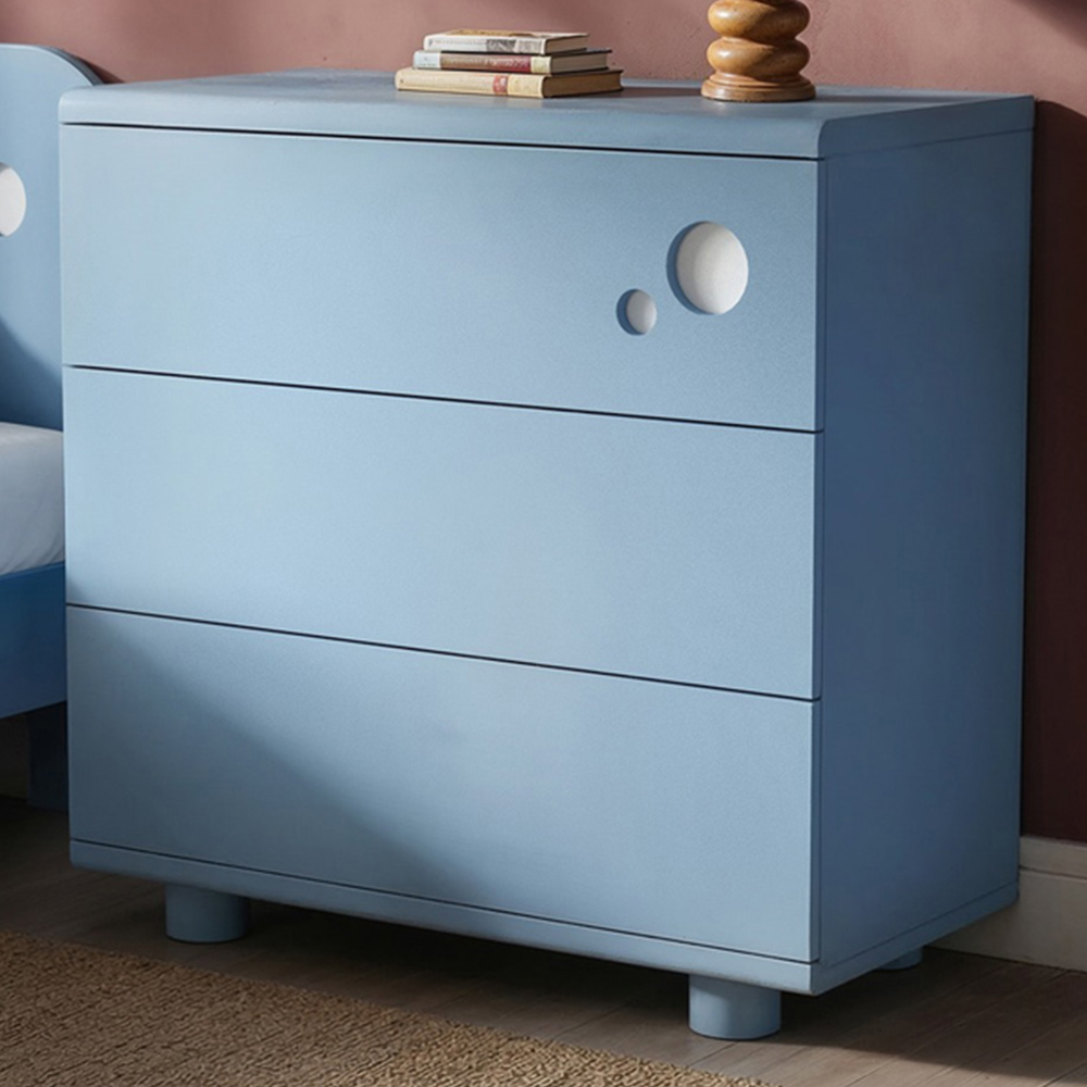 Flair Livana 3 Drawer Blue Chest of Drawers Image 1