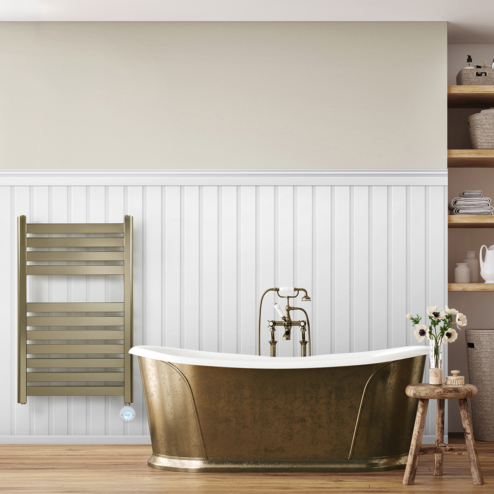 Eden Caldera Brushed Brass Electric Towel Radiator with WiFi Control 600W Image 9