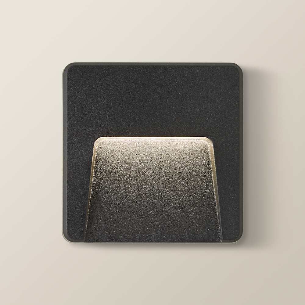ValueLights Sam Matte Black Square LED Outdoor Wall Light Image 4