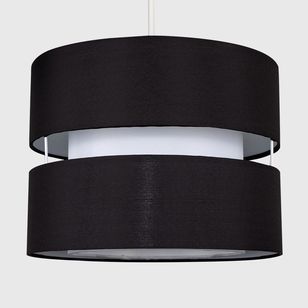 ValueLights Sophia 2 Tier Black Ceiling Light Shade Small Image 3