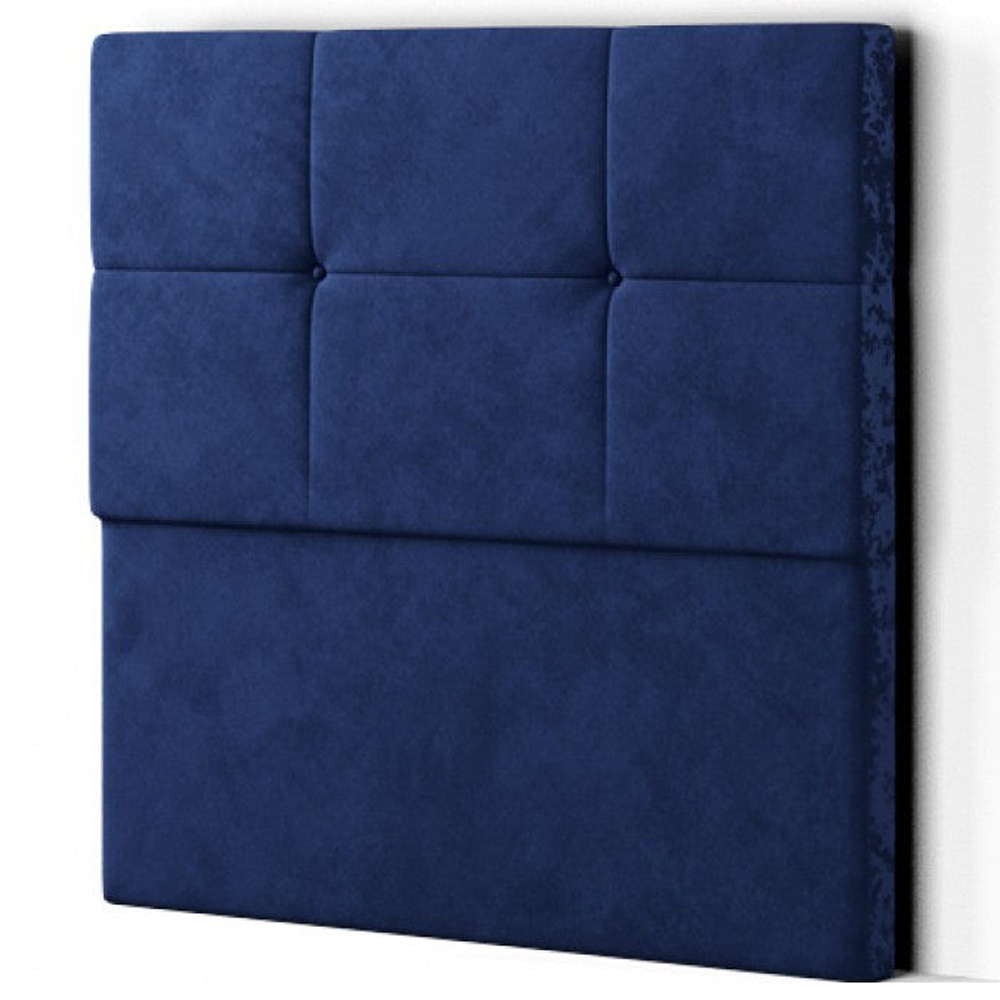 Eleganza Jacob Double Navy Plush Floor Standing Headboard Image 2