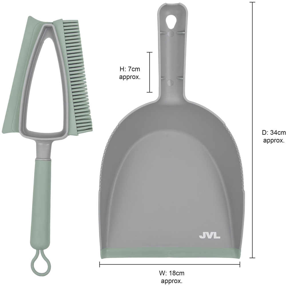 JVL Grey Rubber Dust Pan and Brush Set Image 8