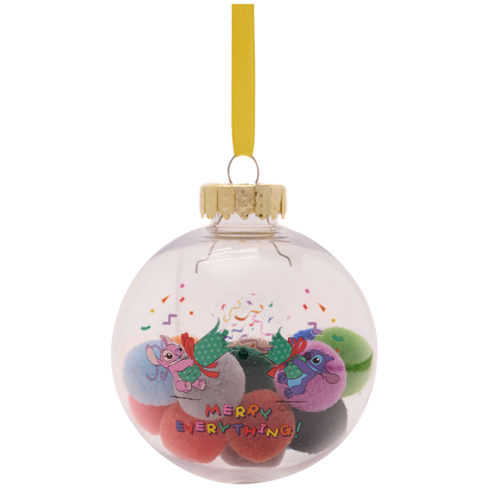 Disney Stitch Pom Pom Christmas Baubles 7 Pack Image 5