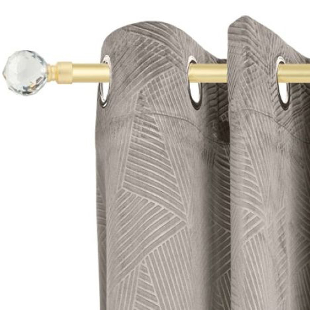 New Edge Blinds Cristalla 160-300cm Extendable Gold Eyelet Metal Curtain Pole Set Image 2