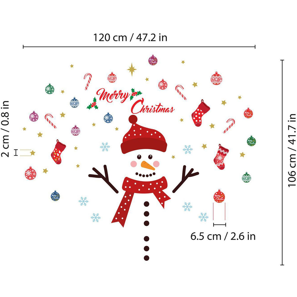 Walplus Merry Christmas With Cute Snowman Self Adhesive Wall Stickers 70 Piece Image 6