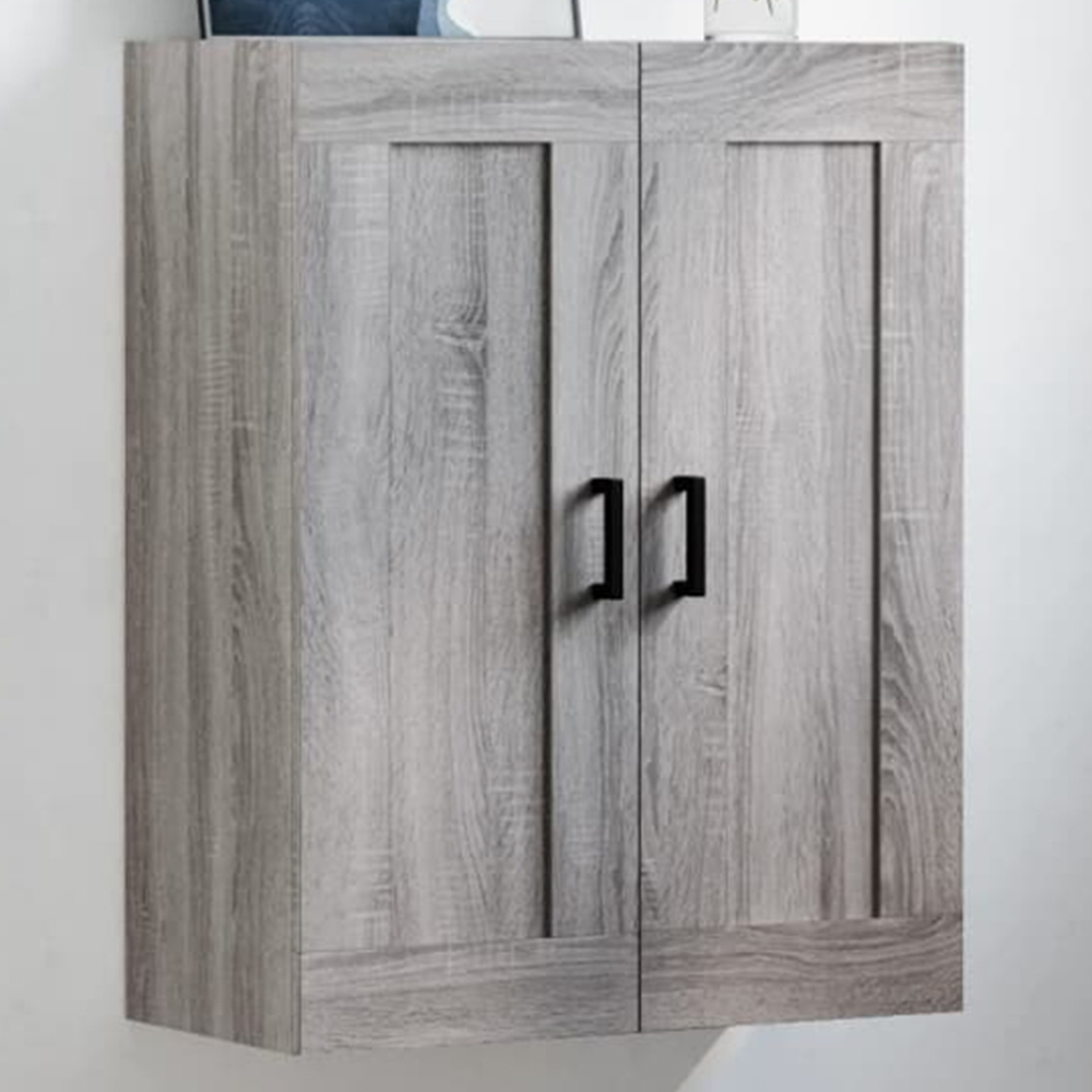 vidaXL 2 Door Grey Sonoma Wall Mounted Cabinet Image 1