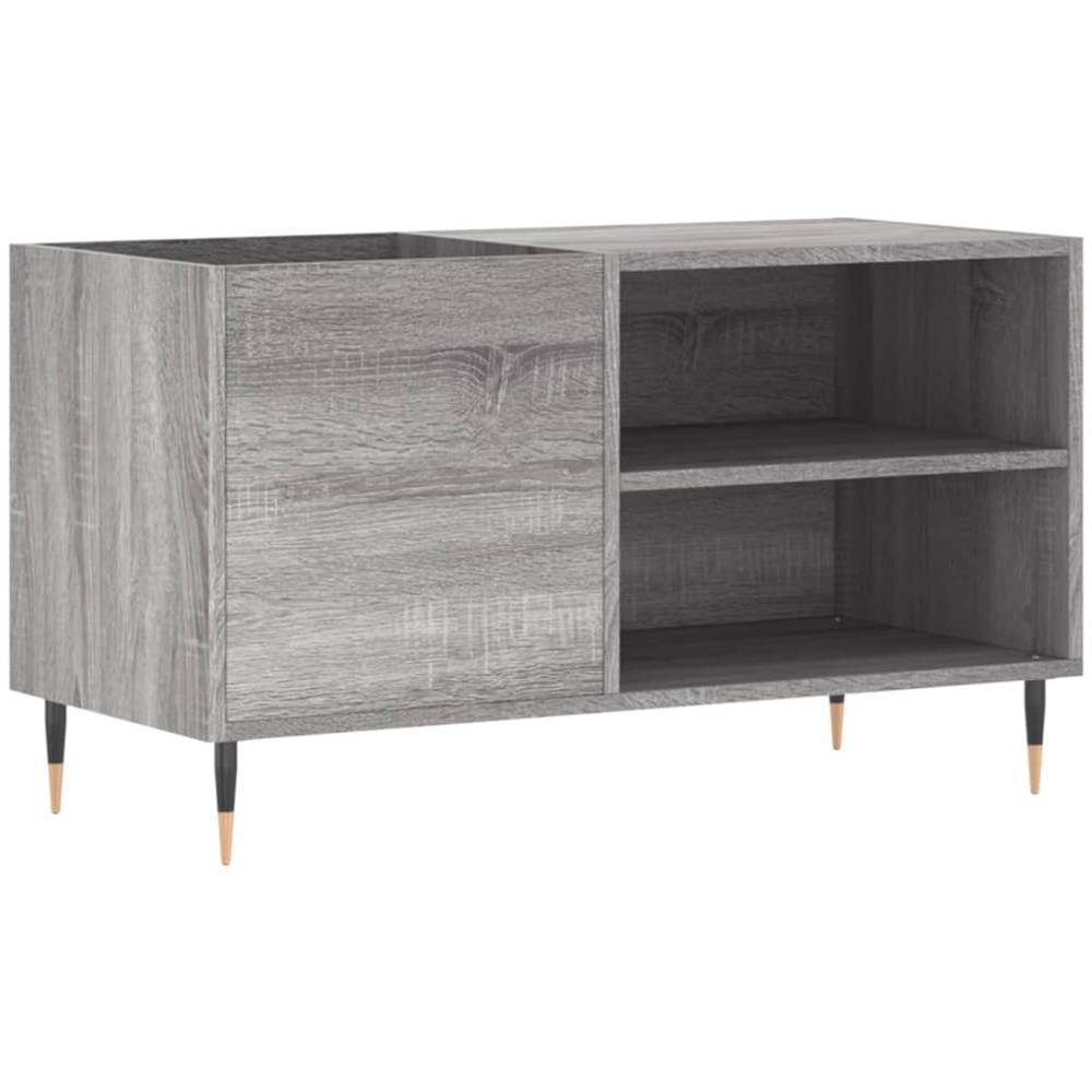 vidaXL 2 Shelf Grey Sonoma Record Cabinet Image 2