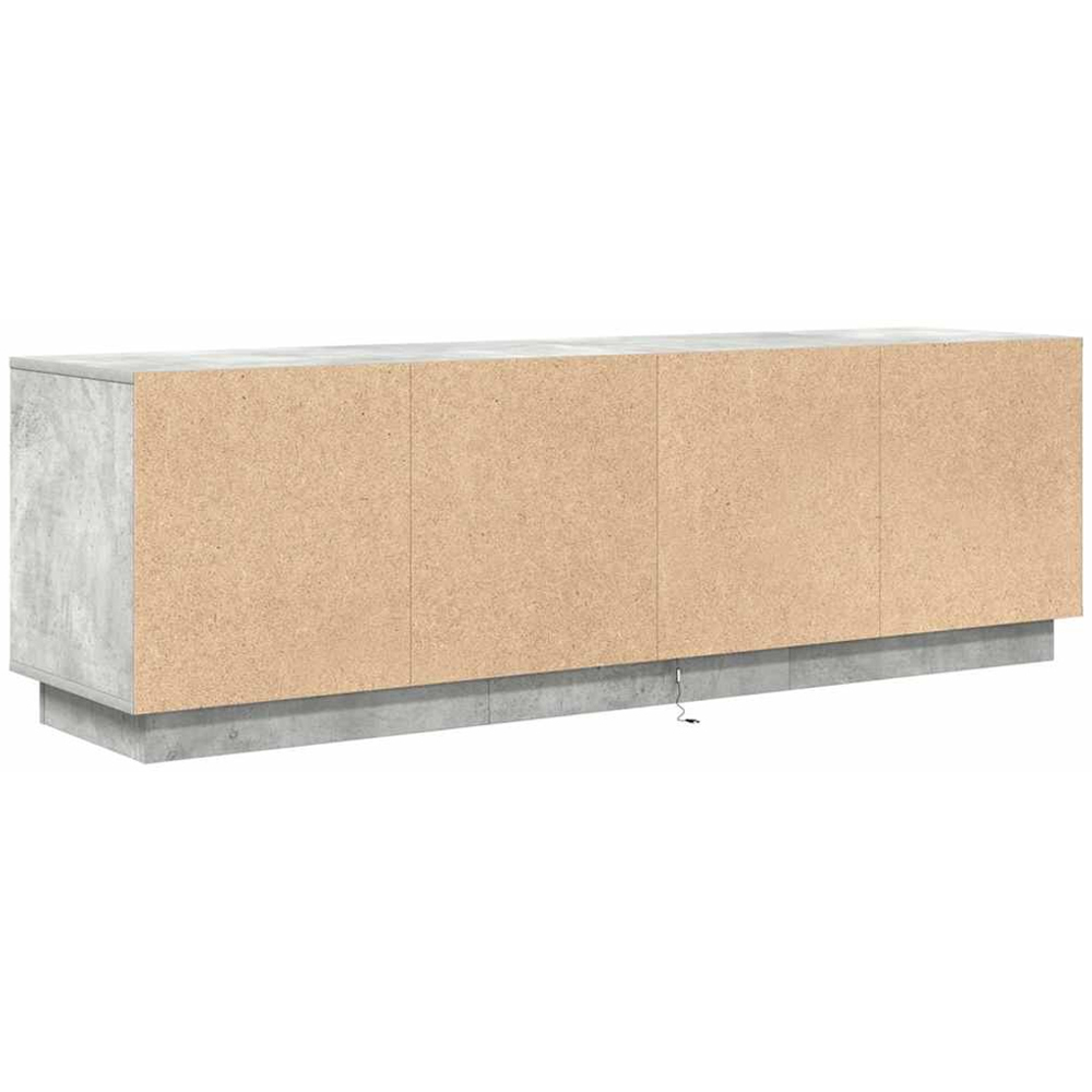 vidaXL 4 Door 2 Shelf Concrete Grey TV Cabinet with LED Lights Image 8