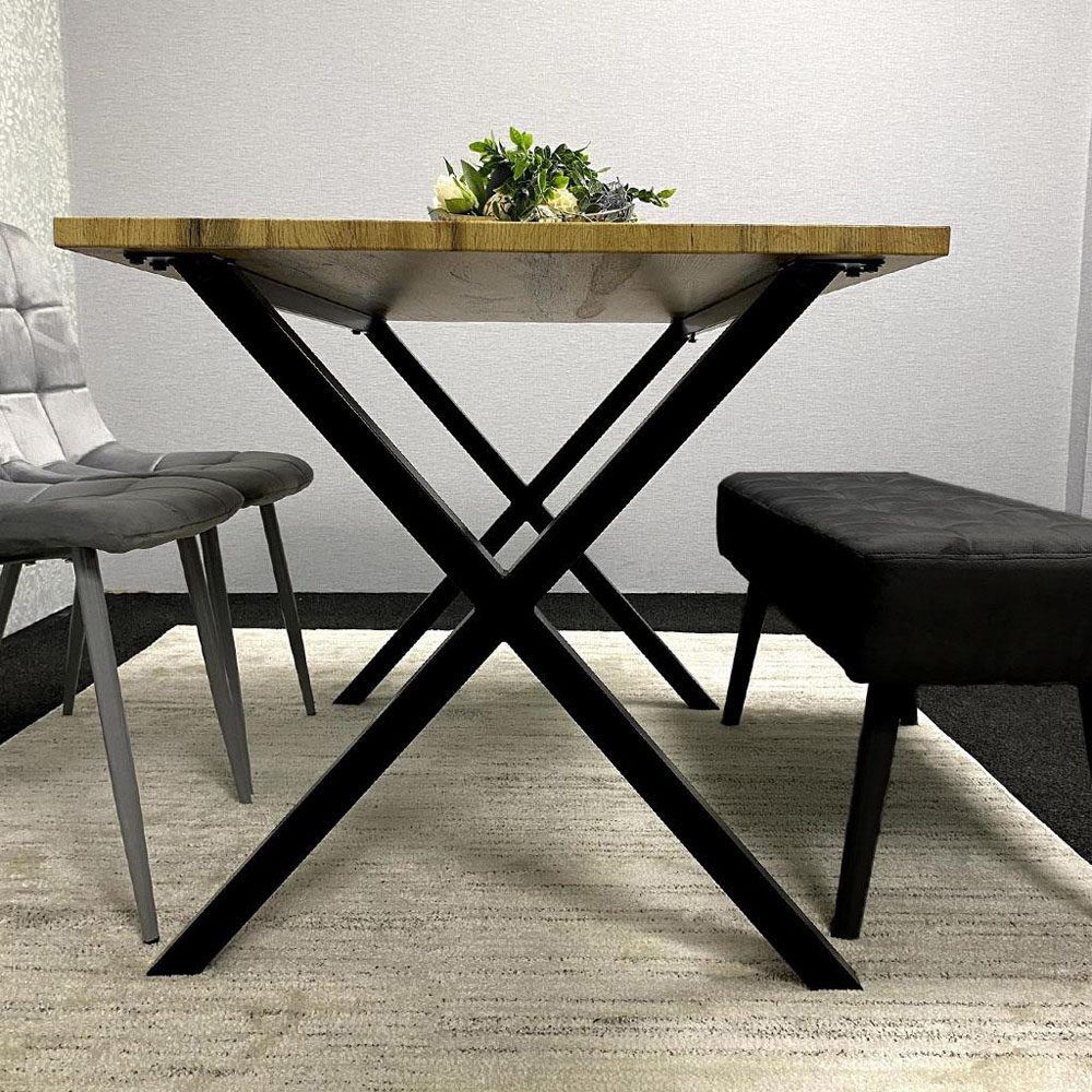 Kosy Koala 4 Seater Wood and Velvet Dining Bench Set Black and Grey Image 6