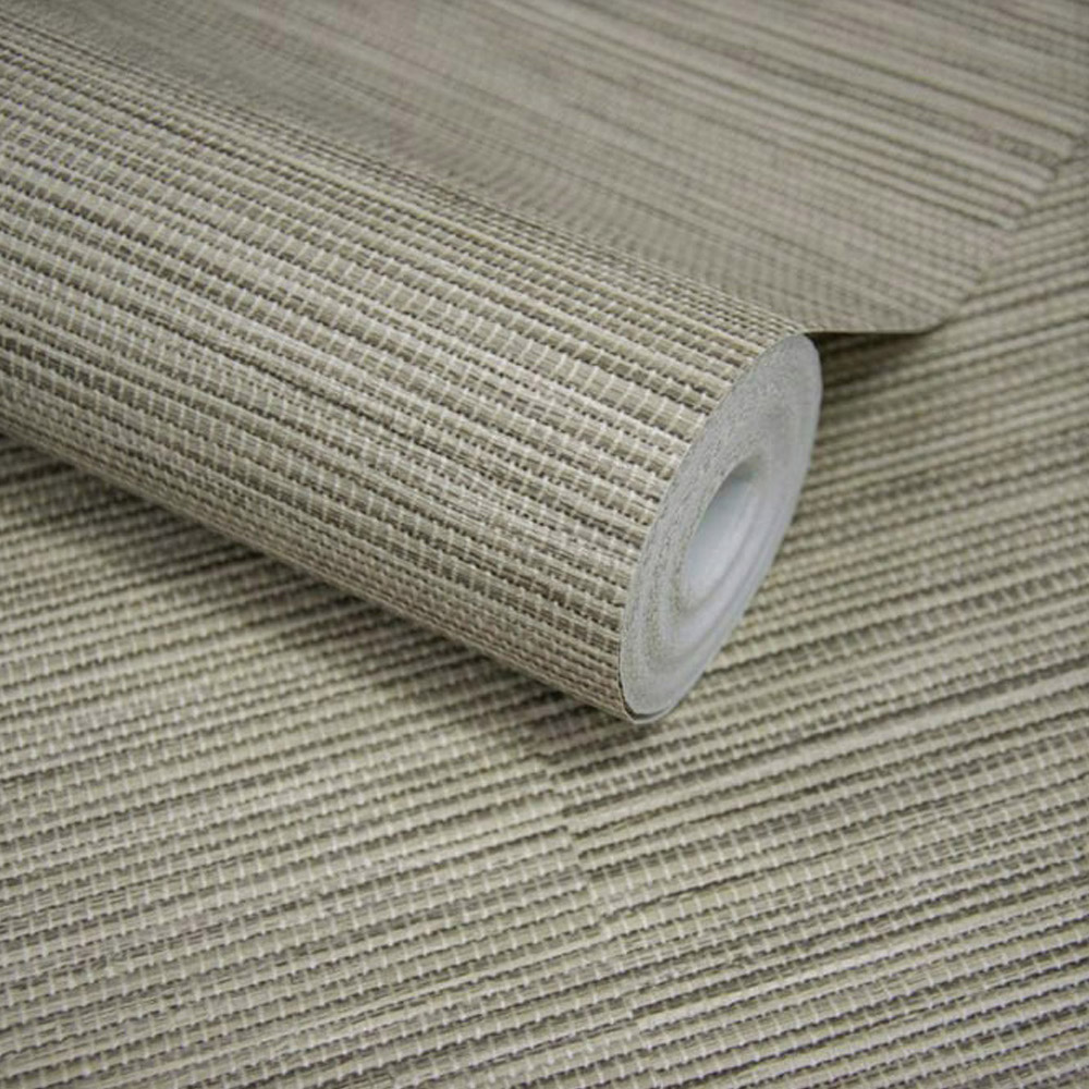 Grandeco Java Grasscloth Weave Natural Grey Taupe Textured Wallpaper Image 2
