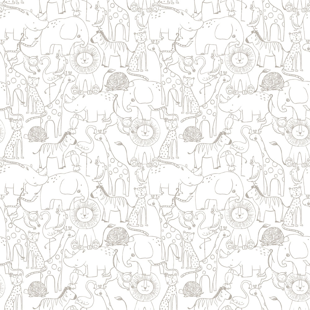 Hoopla Walls Peekaboo Animal Doodle Smoke Wallpaper Image 1