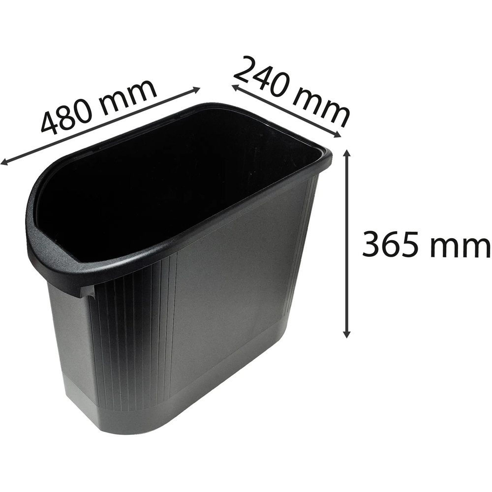 Exacompta Black Top Line Waste Paper Bin Image 4