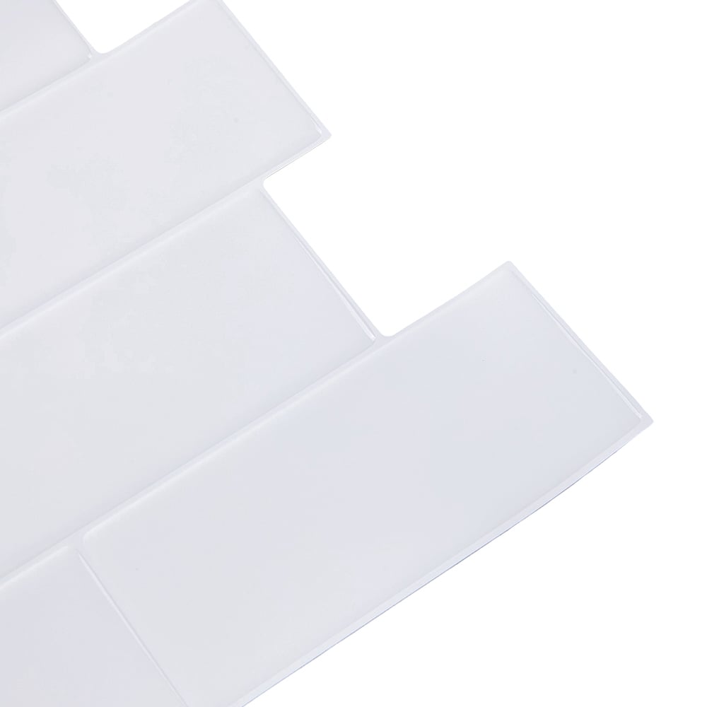 Living and Home Brick Effect White Rectangle Self Adhesive Wall Sticker 10 Pack Image 4