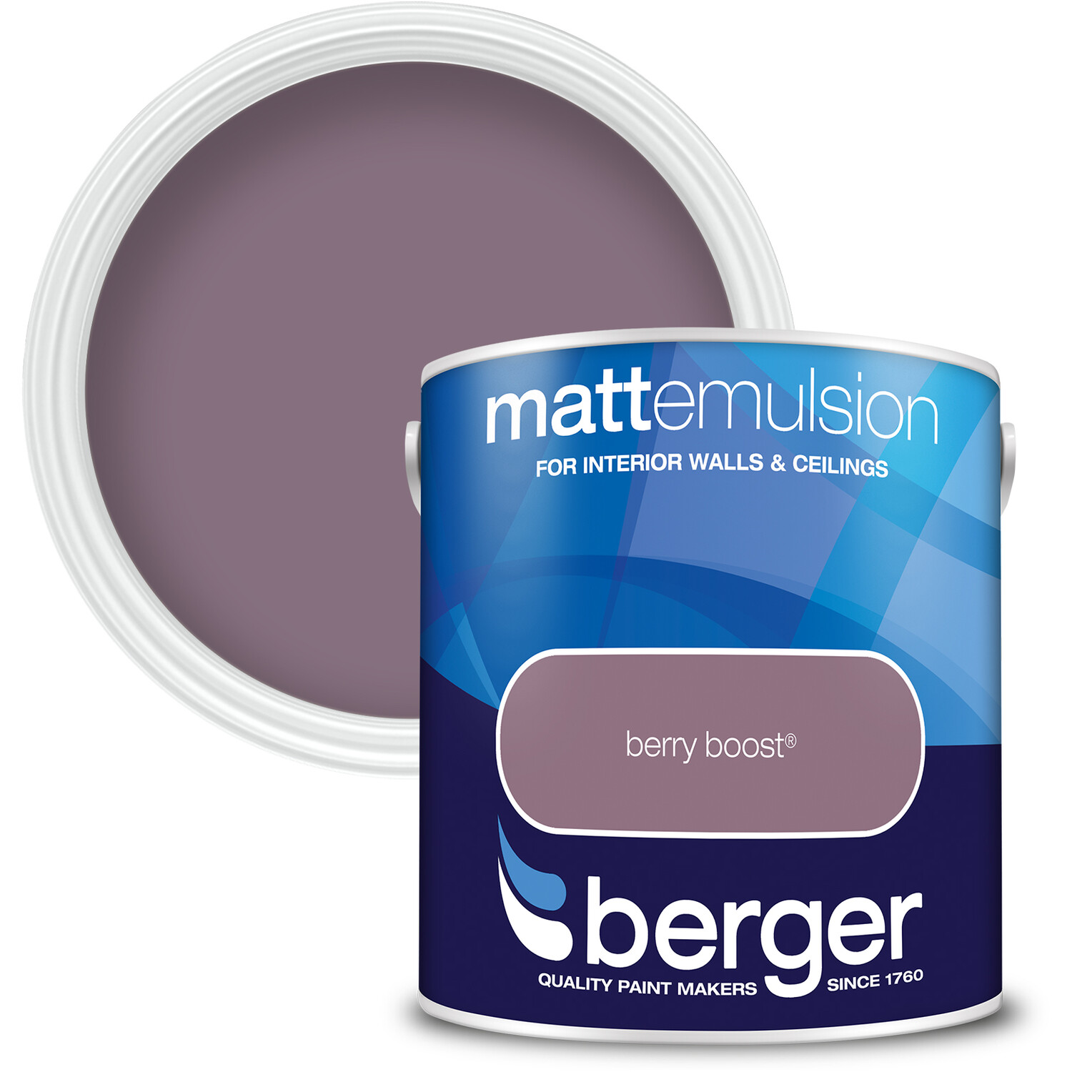 Berger Walls & Ceilings Berry Boost Matt Emulsion Paint 2.5L Image 1