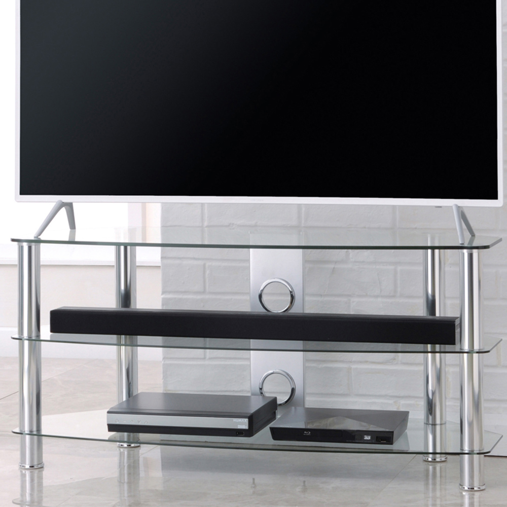 TTAP Vantage 2 Shelf Chrome TV Stand 1050mm Image 1